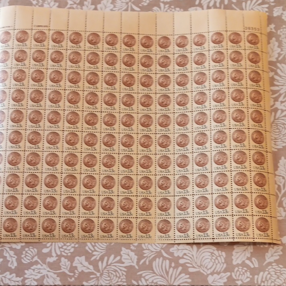 Vintage Indian head penny Postage Stamps Sheet 150 stamps! 13¢ 13c